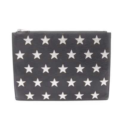 クラッチバッグ スター レザー ブラック シルバー サンローランパリ バッグ SAINT LAURENT PARIS
