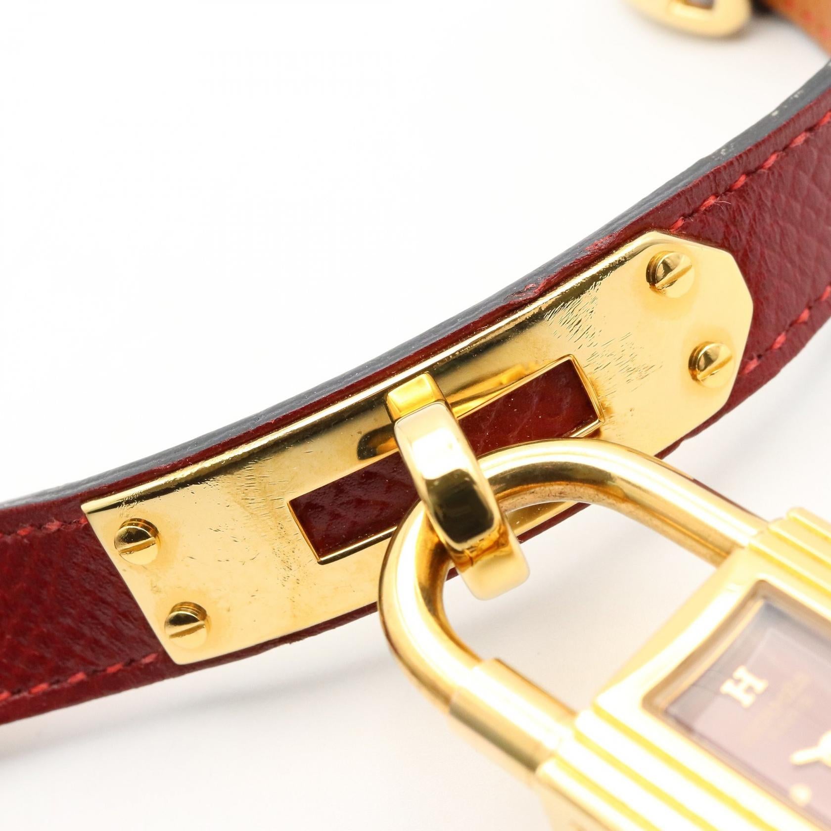 ケリーウォッチ レディース 腕時計 クオーツ GP レザー ボルドー