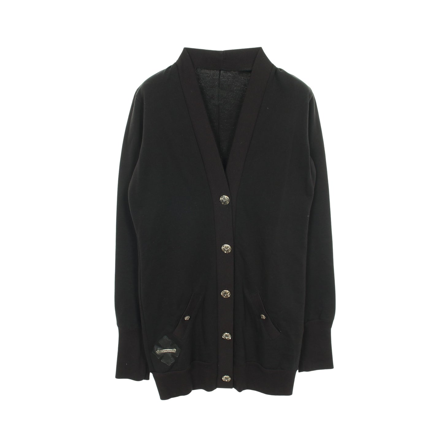 クロスボールボタン カーディガン Vネック コットン ブラック クロムハーツ トップス Chrome Hearts