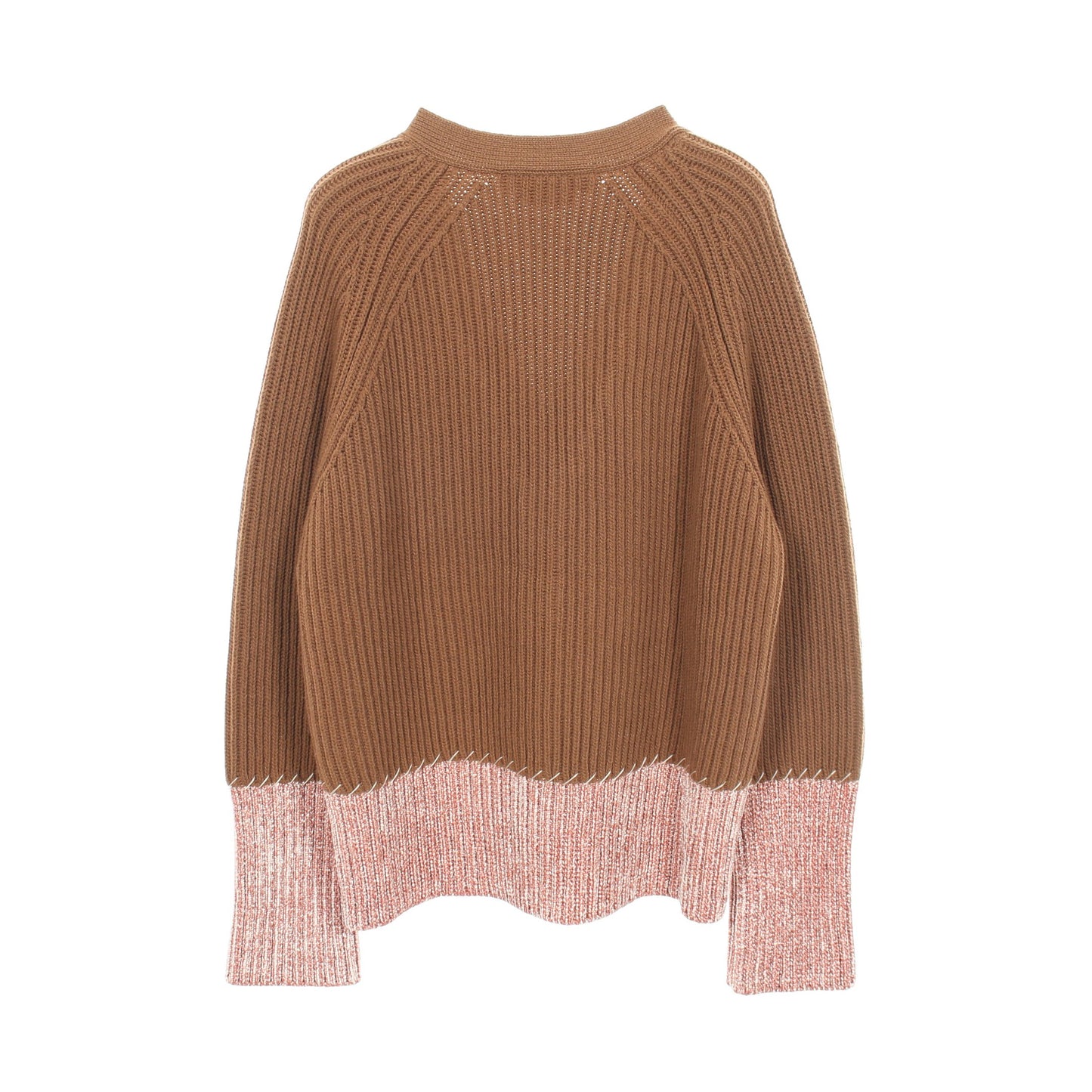 カーディガン Vネック ウール ブラウン ピンク マルニ トップス MARNI