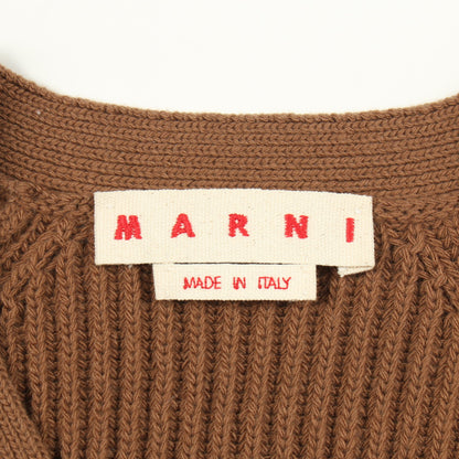 カーディガン Vネック ウール ブラウン ピンク マルニ トップス MARNI