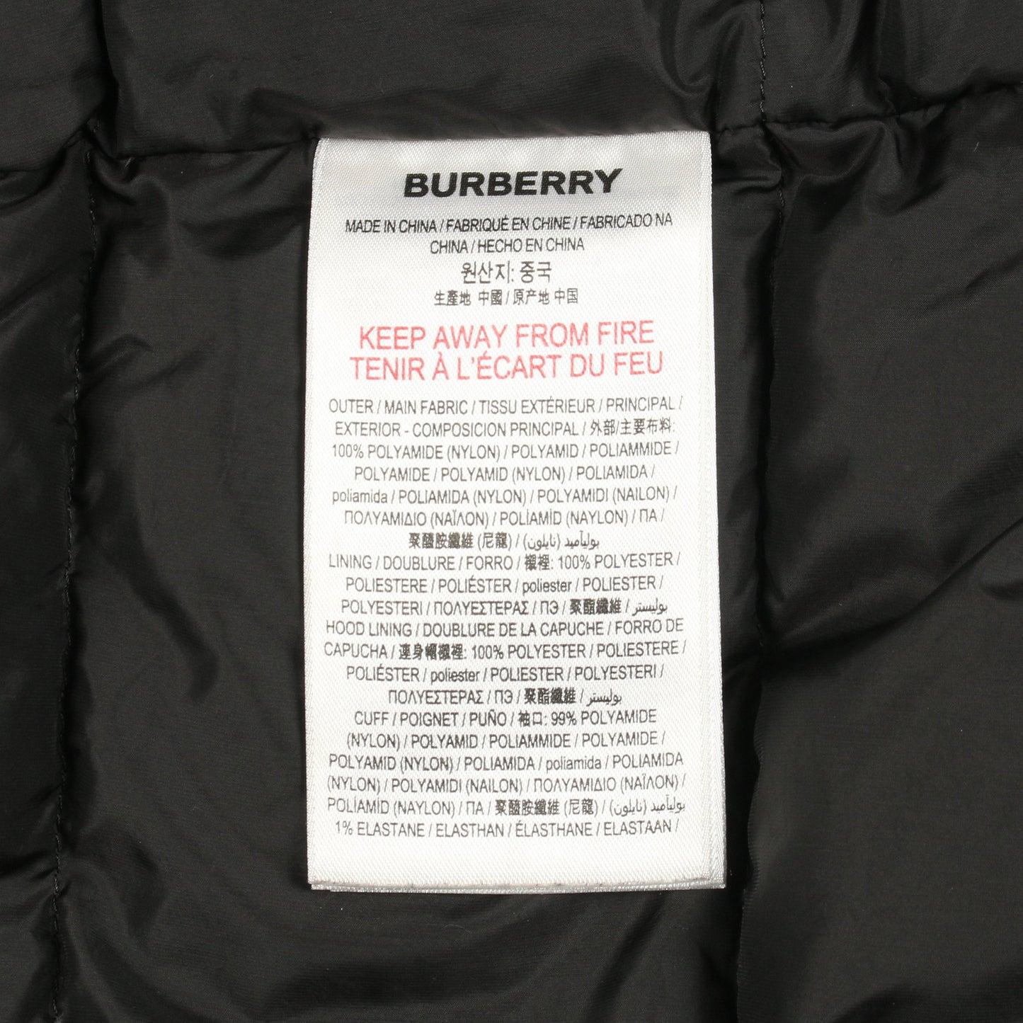 TBロゴ キッズ ダウンコート スター ナイロン ブラック バーバリー アウター BURBERRY