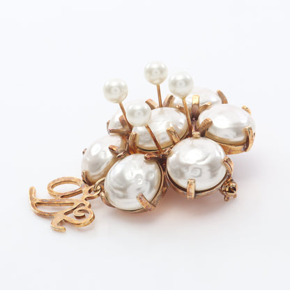 ブローチ フェイクパール GP オフホワイト ゴールド ディースクエアード アクセサリー DSQUARED2
