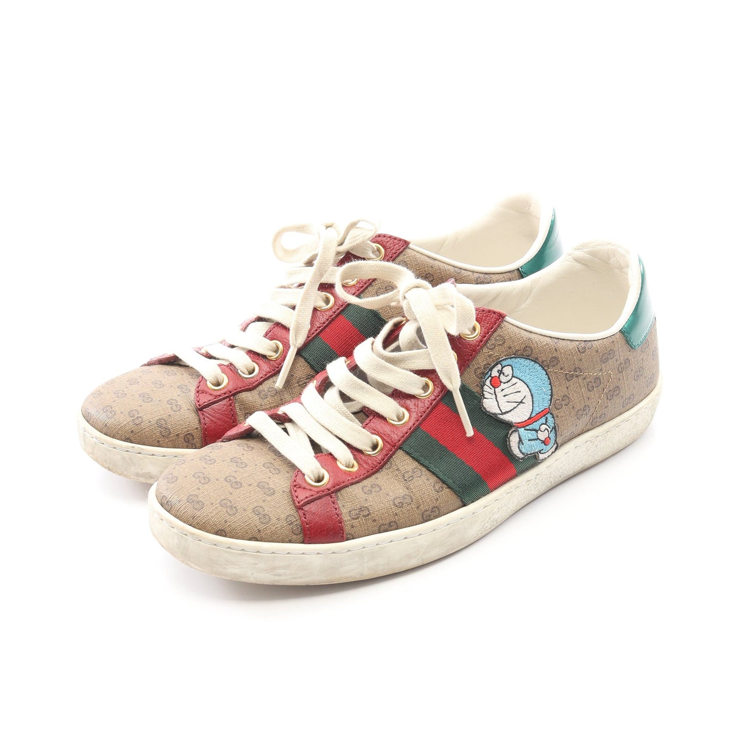 GUCCI × ドラえもん GGスプリーム ローカットスニーカー PVC レザー ベージュ マルチカラー グッチ シューズ GUCCI