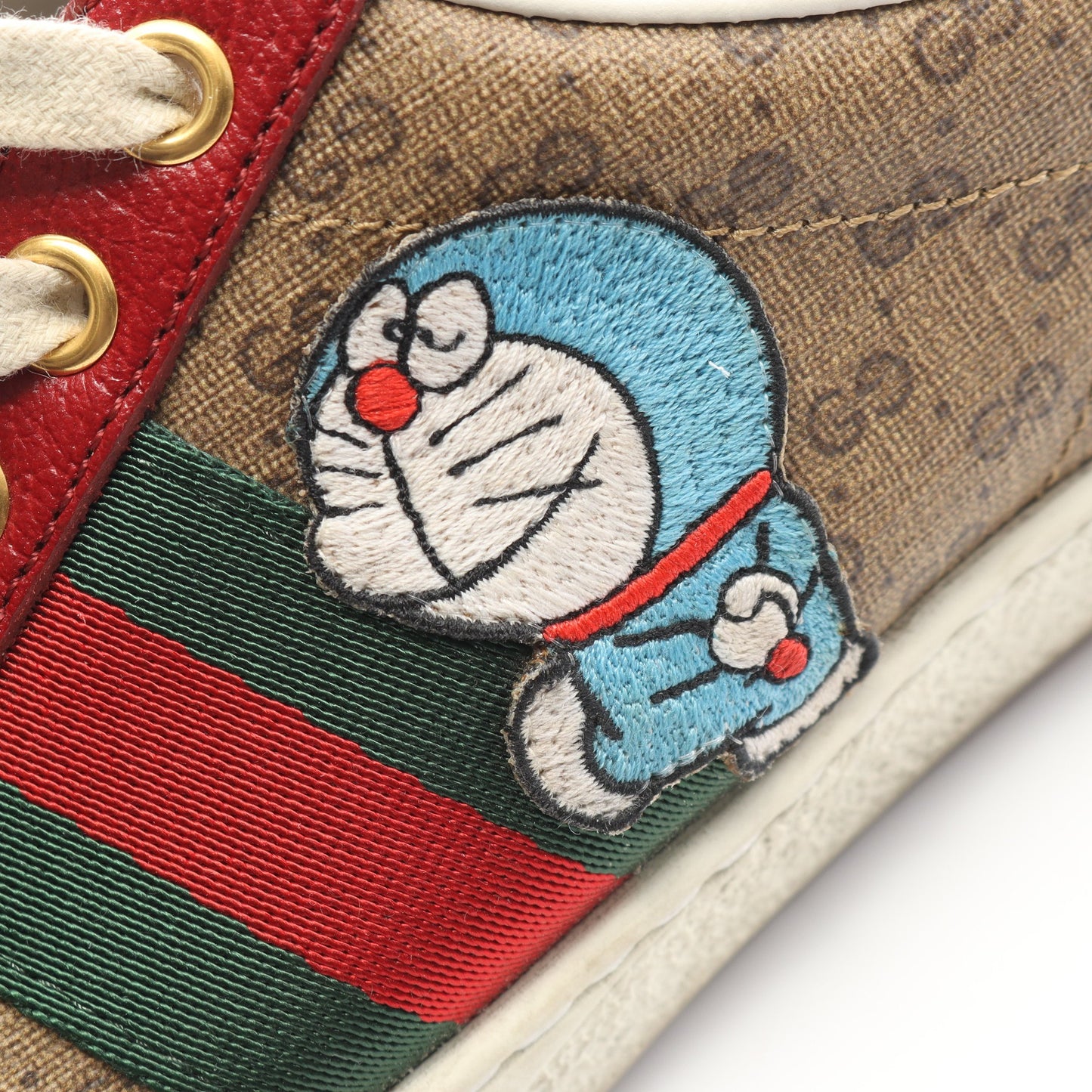 GUCCI × ドラえもん GGスプリーム ローカットスニーカー PVC レザー ベージュ マルチカラー グッチ シューズ GUCCI