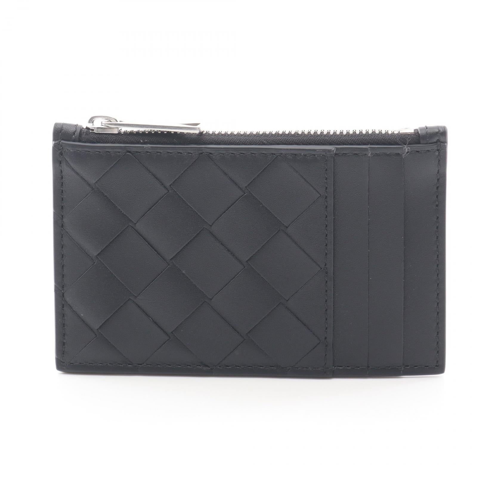 イントレチャート フラグメントケース コインケース レザー ブラック ボッテガヴェネタ 財布・小物 BOTTEGA VENETA