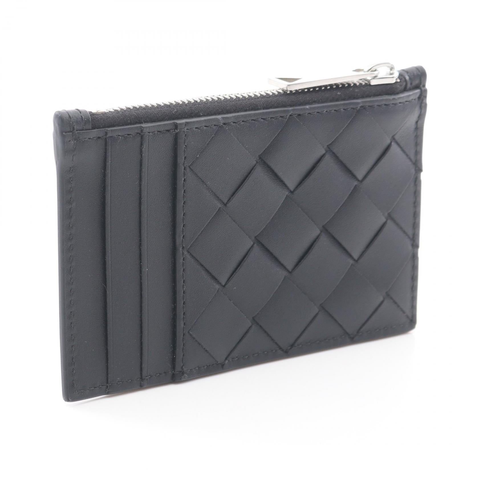 イントレチャート フラグメントケース コインケース レザー ブラック ボッテガヴェネタ 財布・小物 BOTTEGA VENETA