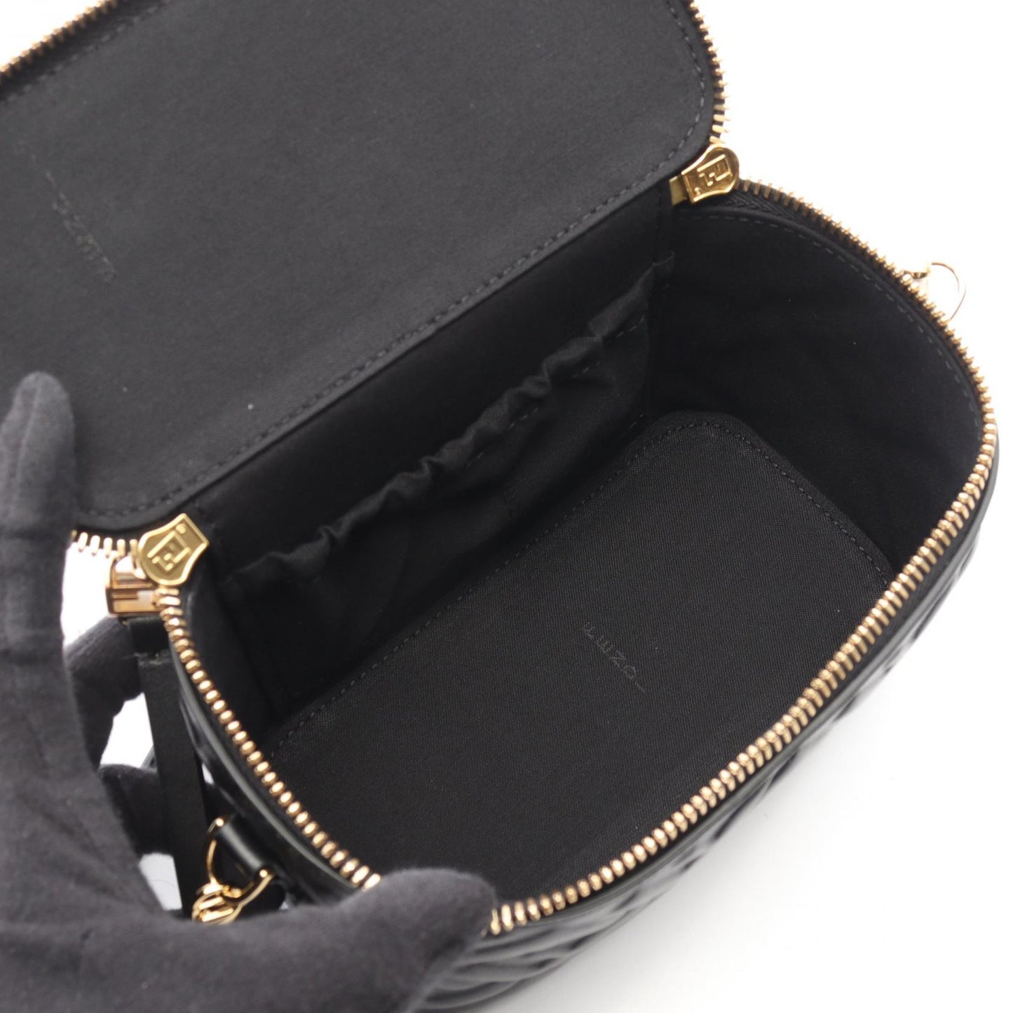FFモチーフ ハンドバッグ レザー ブラック フェンディ バッグ FENDI