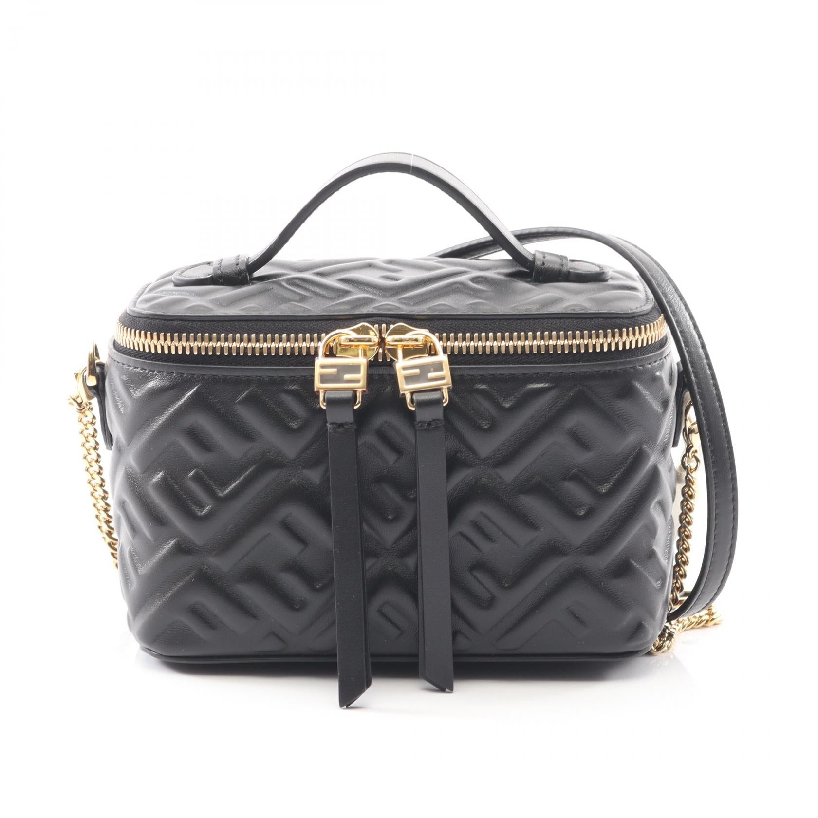 FFモチーフ ハンドバッグ レザー ブラック フェンディ バッグ FENDI