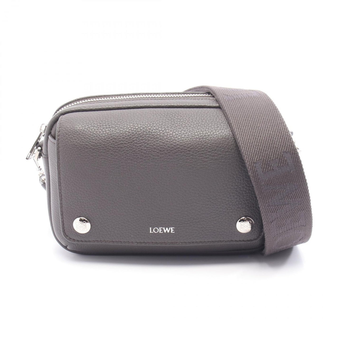 ペブル メッセンジャーバッグ スモール ショルダーバッグ レザー グレー ロエベ バッグ LOEWE