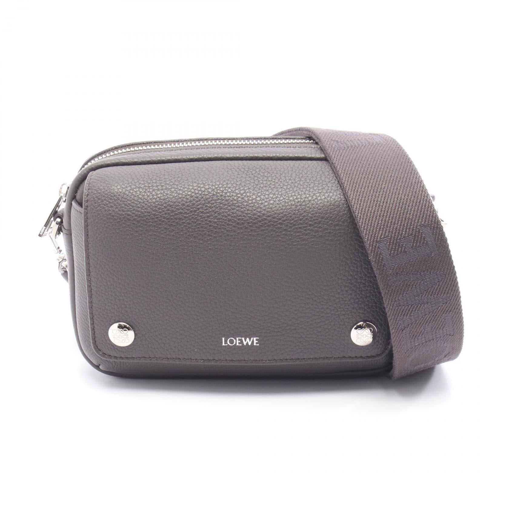 ペブル メッセンジャーバッグ スモール ショルダーバッグ レザー グレー ロエベ バッグ LOEWE