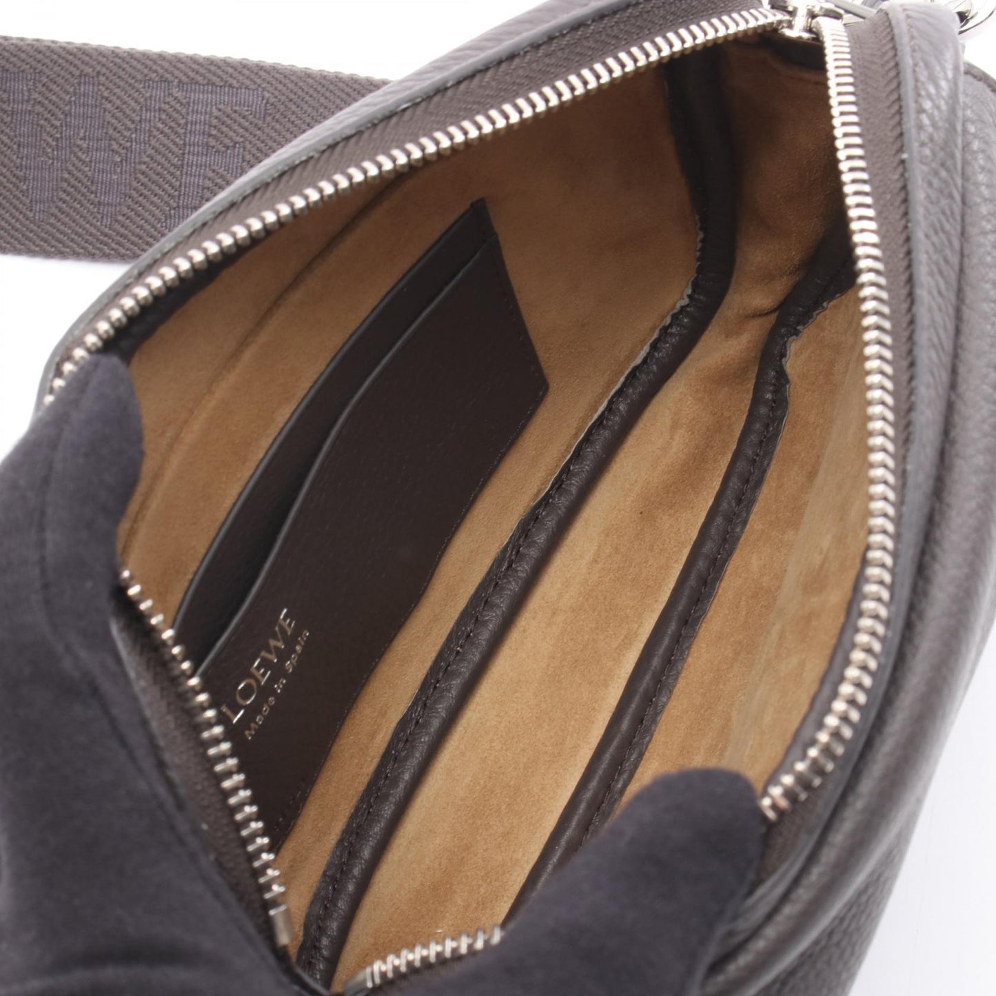 ペブル メッセンジャーバッグ スモール ショルダーバッグ レザー グレー ロエベ バッグ LOEWE