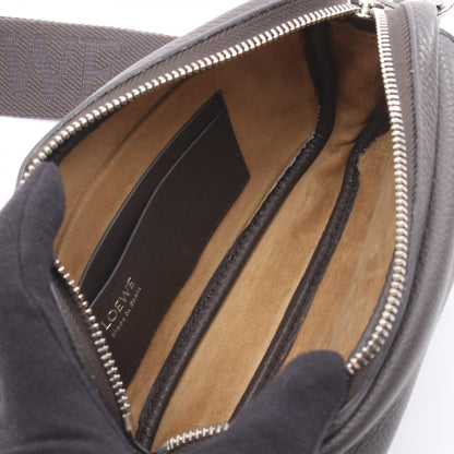 ペブル メッセンジャーバッグ スモール ショルダーバッグ レザー グレー ロエベ バッグ LOEWE