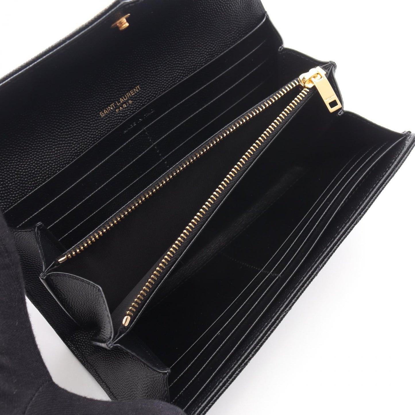 モノグラム 二つ折り長財布 レザー ブラック サンローランパリ 財布・小物 SAINT LAURENT PARIS