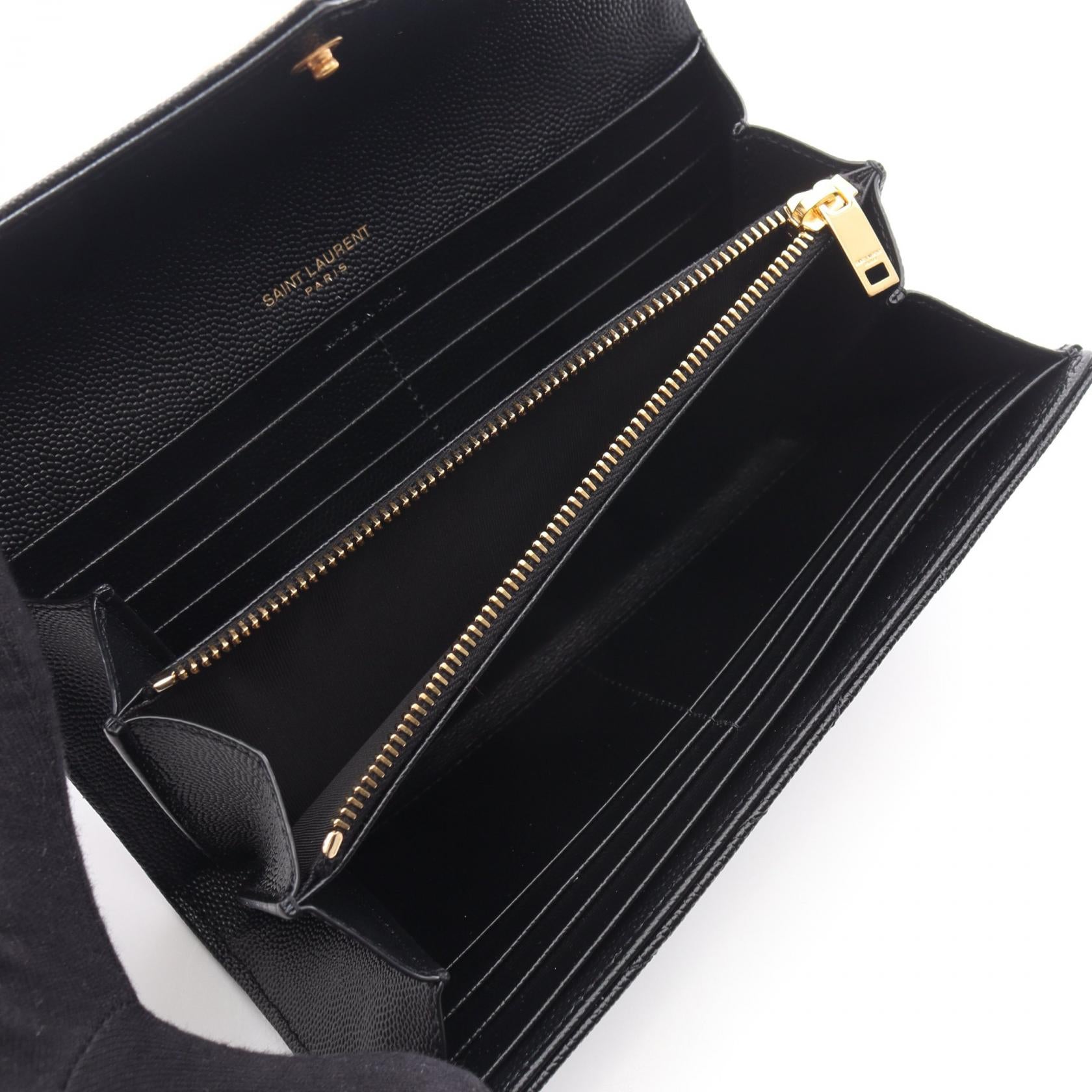 モノグラム 二つ折り長財布 レザー ブラック サンローランパリ 財布・小物 SAINT LAURENT PARIS