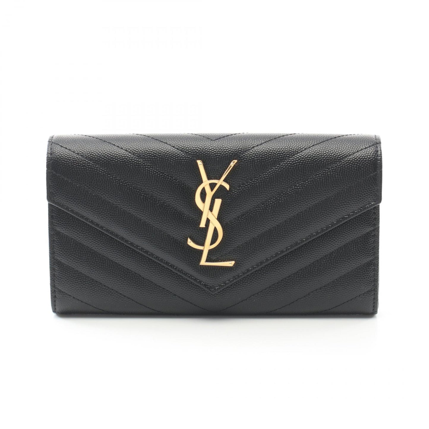 モノグラム 二つ折り長財布 レザー ブラック サンローランパリ 財布・小物 SAINT LAURENT PARIS