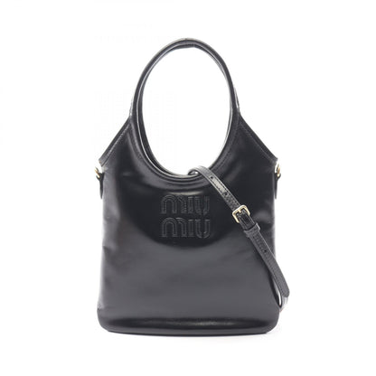 アイビー ハンドバッグ レザー ブラック ミュウミュウ バッグ miu miu