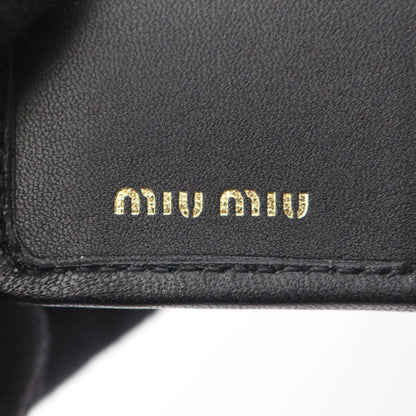 マテラッセ 二つ折り財布 レザー ブラック ミュウミュウ 財布・小物 miu miu