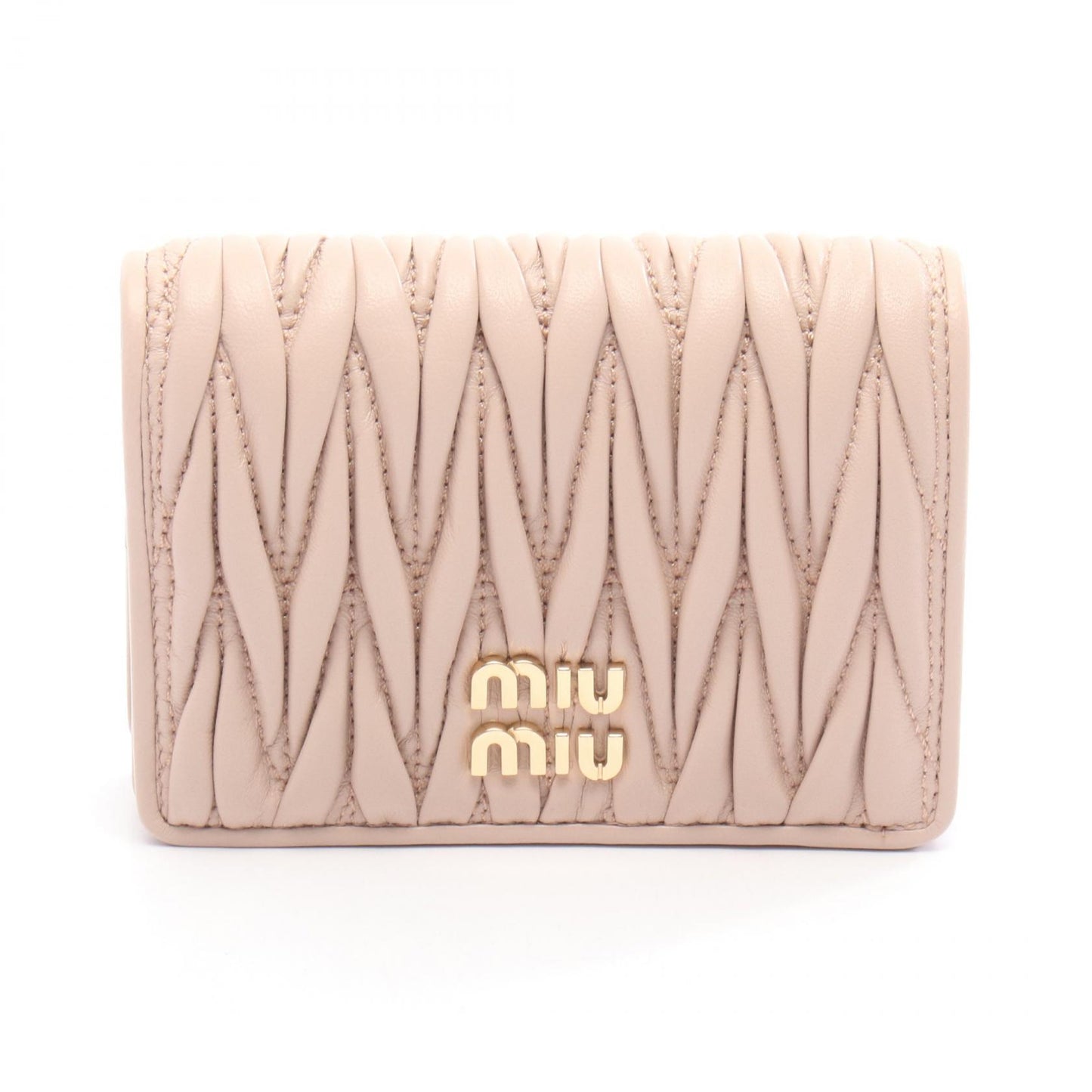 マテラッセ 二つ折り財布 レザー ピンク ミュウミュウ 財布・小物 miu miu