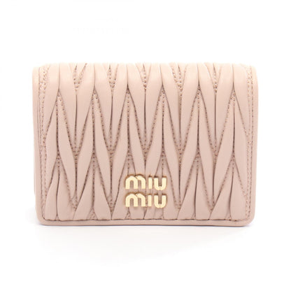 マテラッセ 二つ折り財布 レザー ピンク ミュウミュウ 財布・小物 miu miu