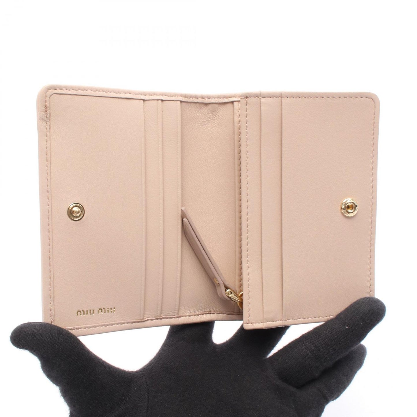 マテラッセ 二つ折り財布 レザー ピンク ミュウミュウ 財布・小物 miu miu