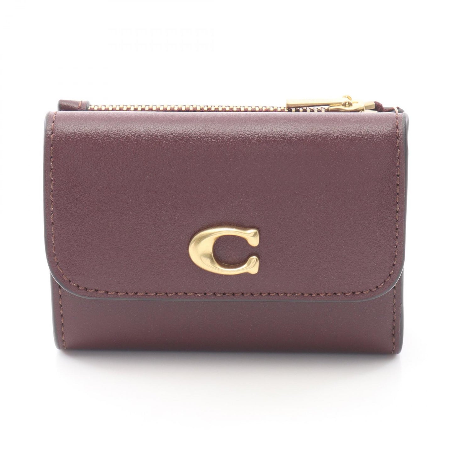 エッセンシャル 三つ折り財布 レザー ボルドー ピンク コーチ 財布・小物 COACH