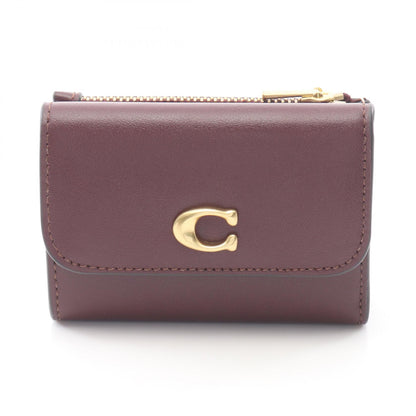 エッセンシャル 三つ折り財布 レザー ボルドー ピンク コーチ 財布・小物 COACH