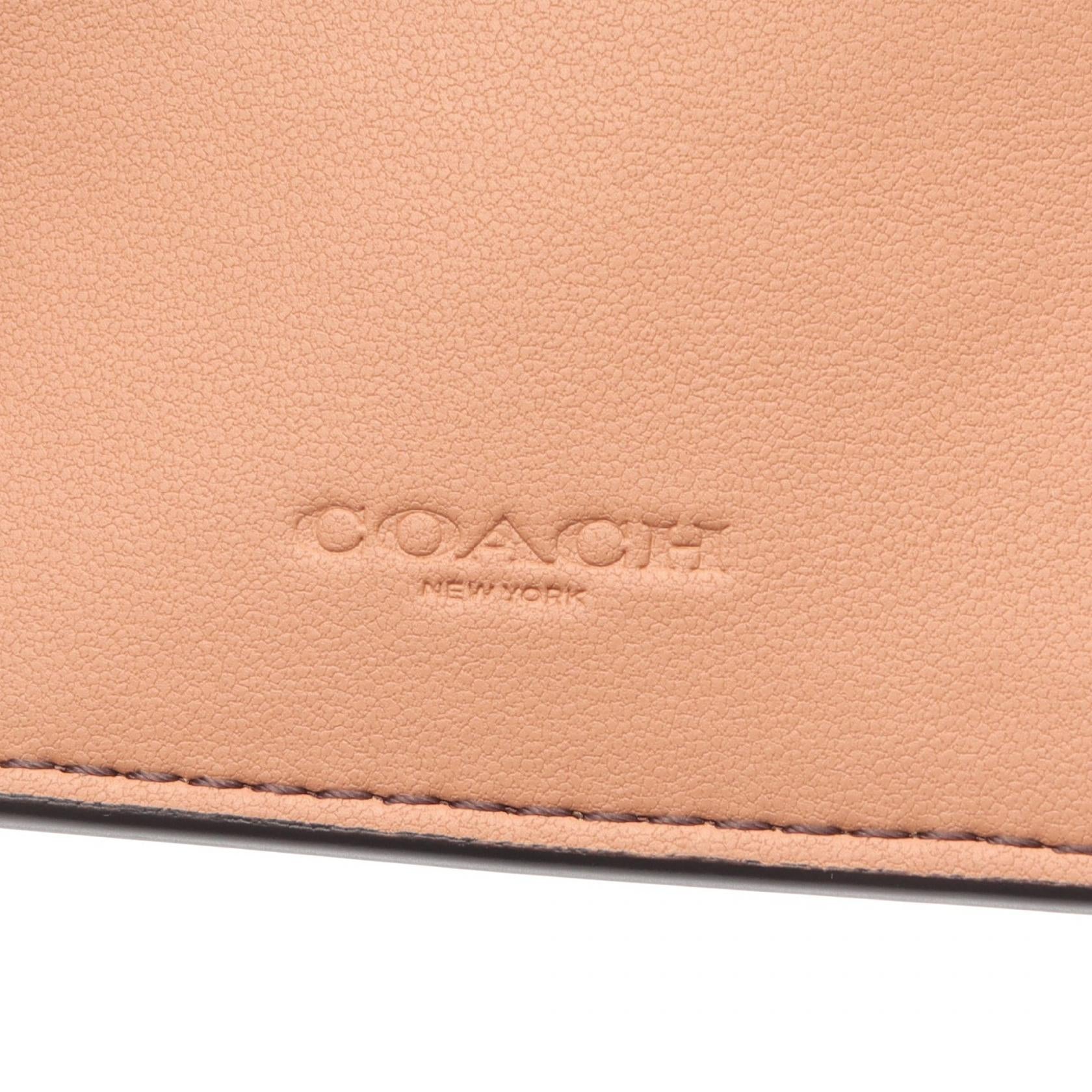 エッセンシャル 三つ折り財布 レザー ボルドー ピンク コーチ 財布・小物 COACH