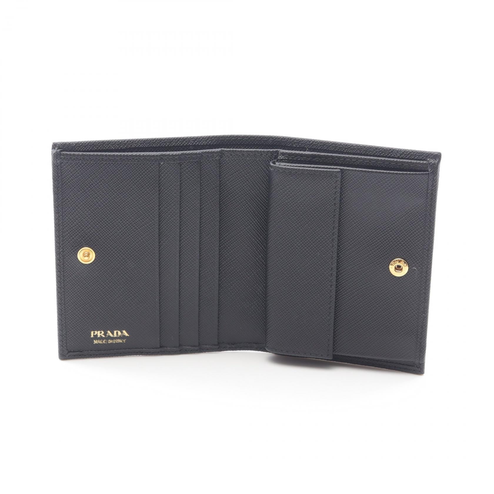 SAFFIANO TRIANG 二つ折り財布 サフィアーノレザー ブラック プラダ 財布・小物 PRADA