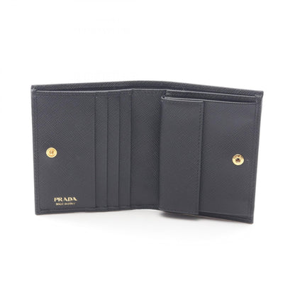 SAFFIANO TRIANG 二つ折り財布 サフィアーノレザー ブラック プラダ 財布・小物 PRADA
