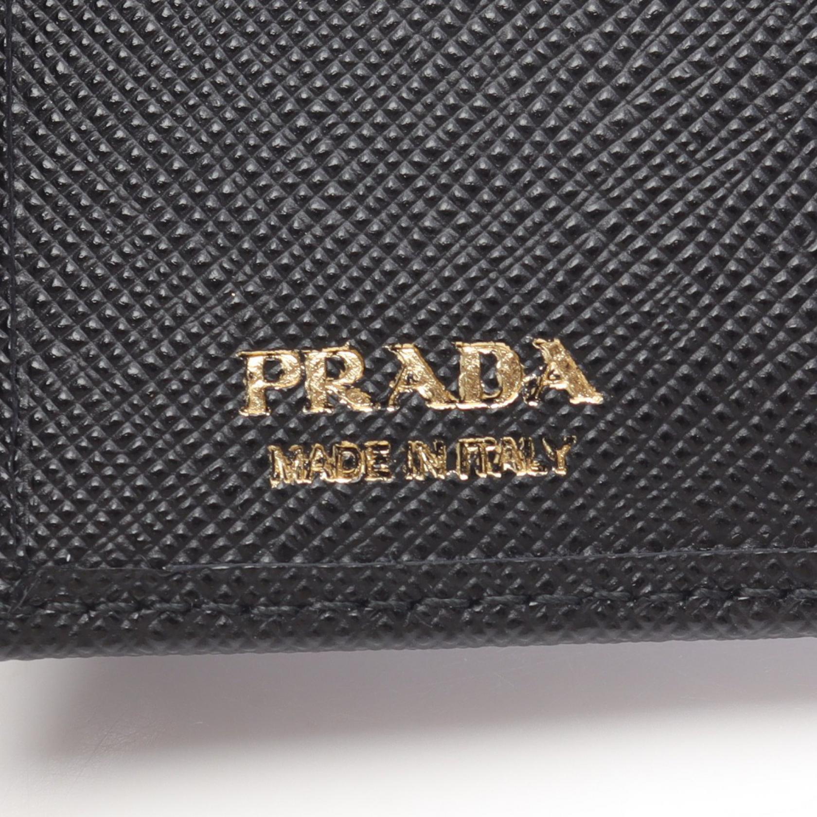 SAFFIANO TRIANG 二つ折り財布 サフィアーノレザー ブラック プラダ 財布・小物 PRADA