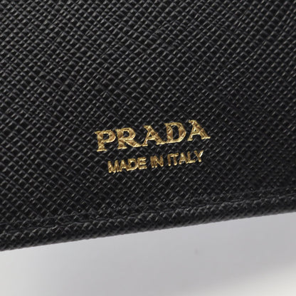 SAFFIANO METAL 三つ折り財布 サフィアーノレザー ブラック プラダ