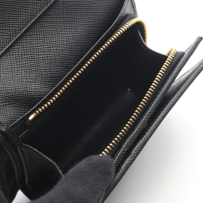 SAFFIANO METAL 三つ折り財布 サフィアーノレザー ブラック プラダ