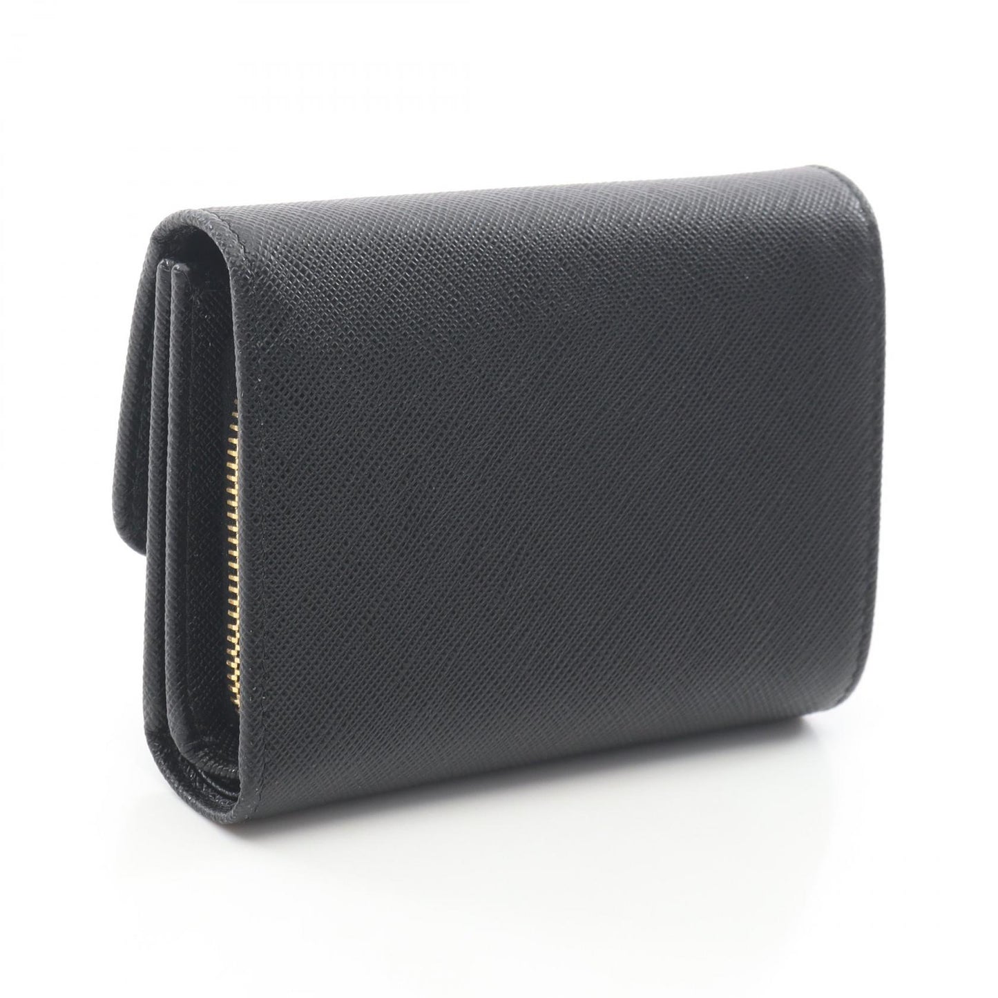 SAFFIANO METAL 三つ折り財布 サフィアーノレザー ブラック プラダ