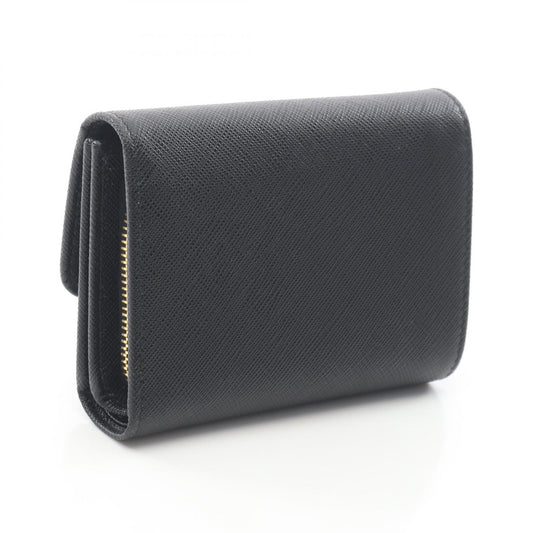SAFFIANO METAL 三つ折り財布 サフィアーノレザー ブラック プラダ