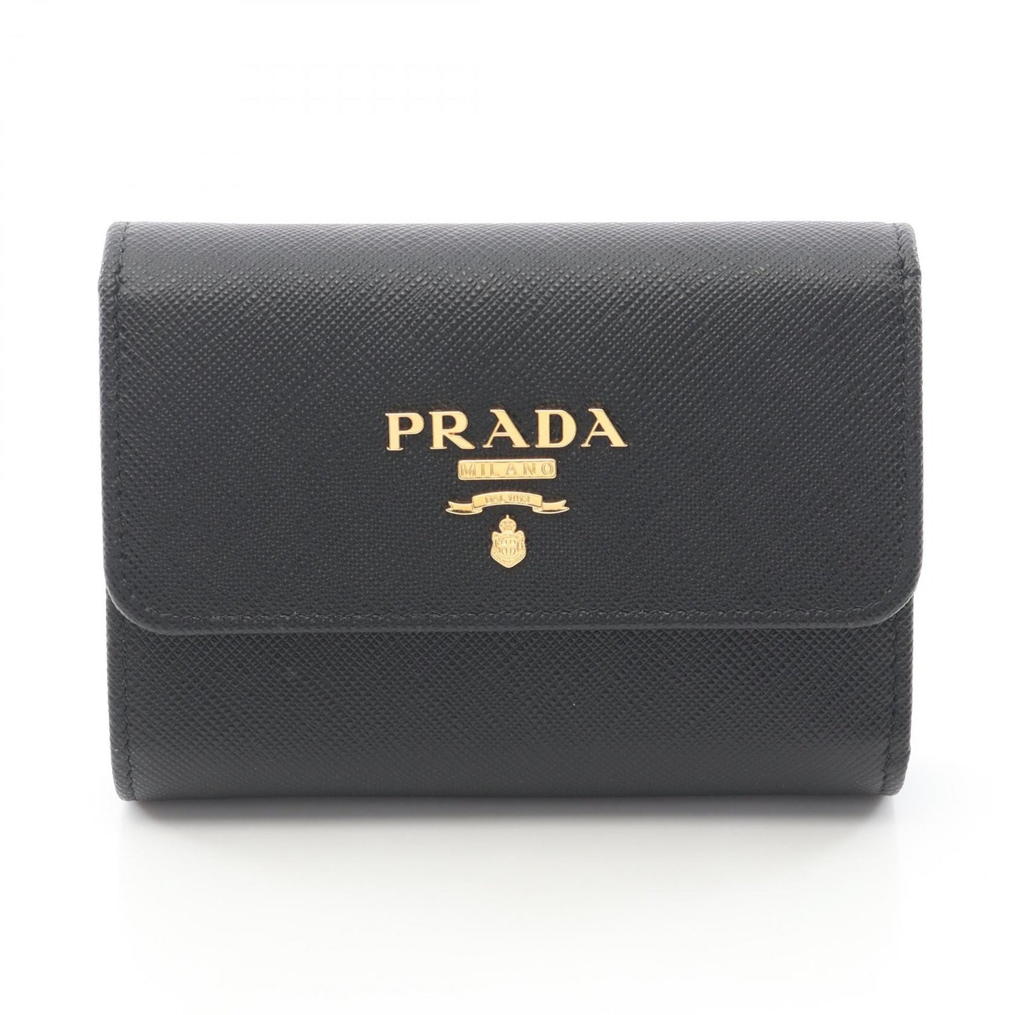 SAFFIANO METAL 三つ折り財布 サフィアーノレザー ブラック プラダ