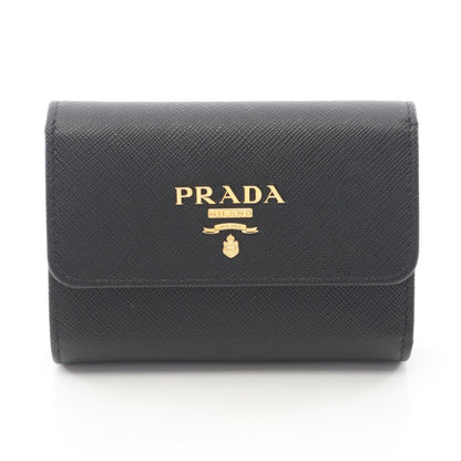 SAFFIANO METAL 三つ折り財布 サフィアーノレザー ブラック プラダ