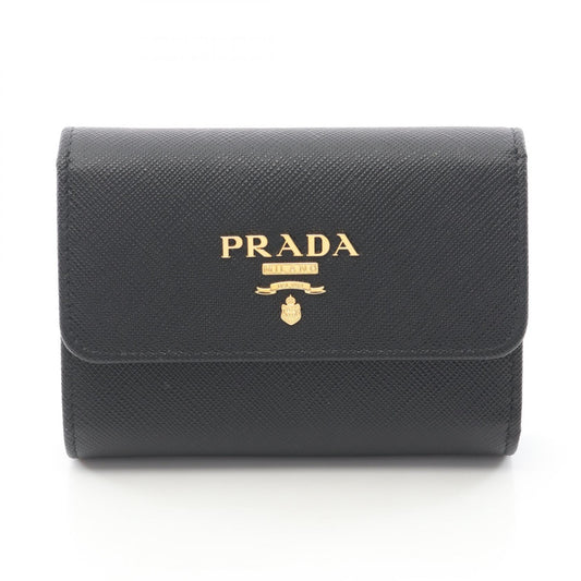 SAFFIANO METAL 三つ折り財布 サフィアーノレザー ブラック プラダ