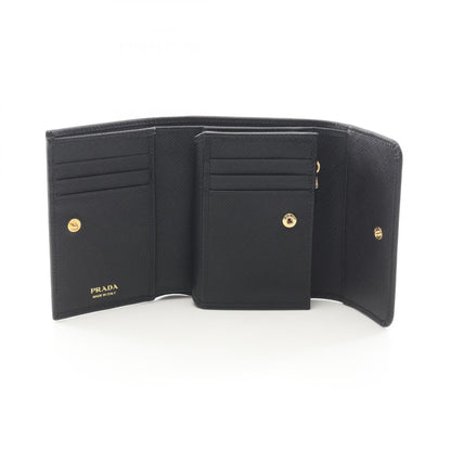 SAFFIANO METAL 三つ折り財布 サフィアーノレザー ブラック プラダ