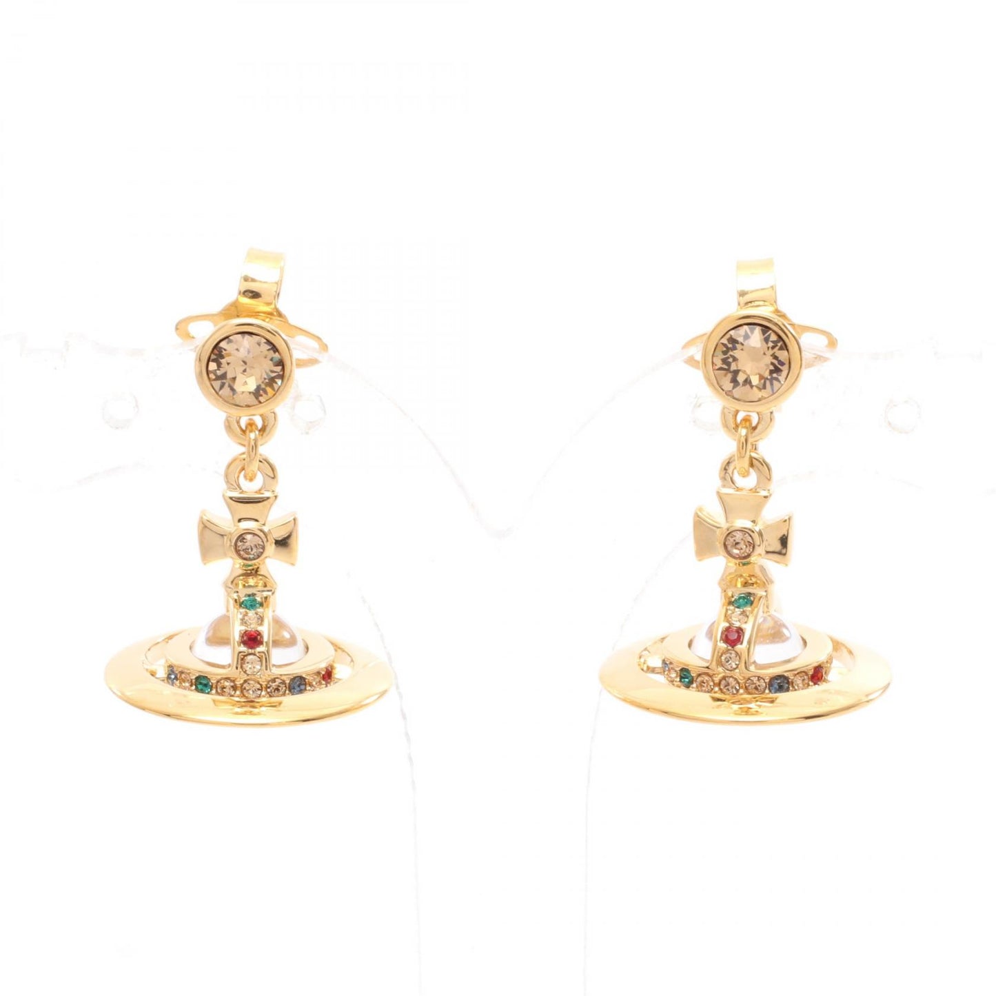 NEW PETITE ORB オーブ ピアス GP（ゴールドメッキ） ラインストーン ゴールド マルチカラー ヴィヴィアンウエストウッド アクセサリー Vivienne Westwood