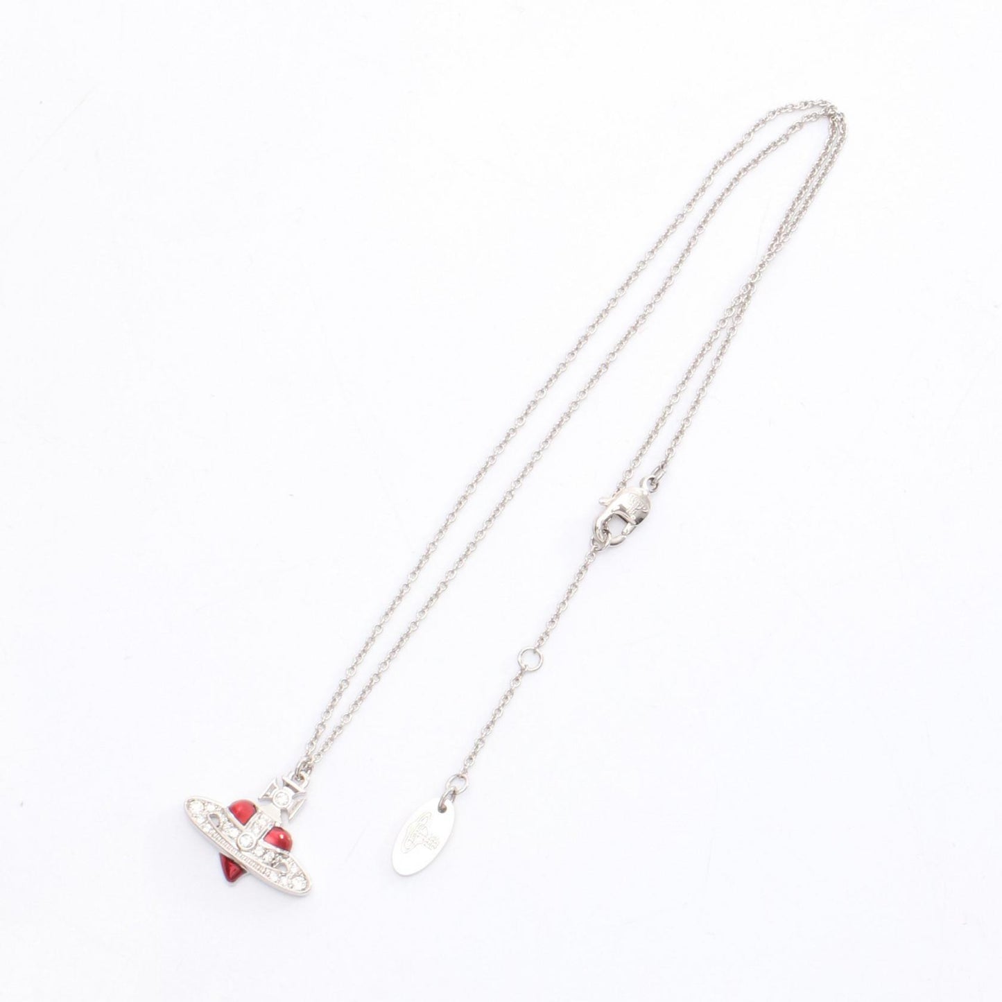 ディアマンテハート オーブ ネックレス ステンレススチール シルバー レッド ヴィヴィアンウエストウッド アクセサリー Vivienne Westwood