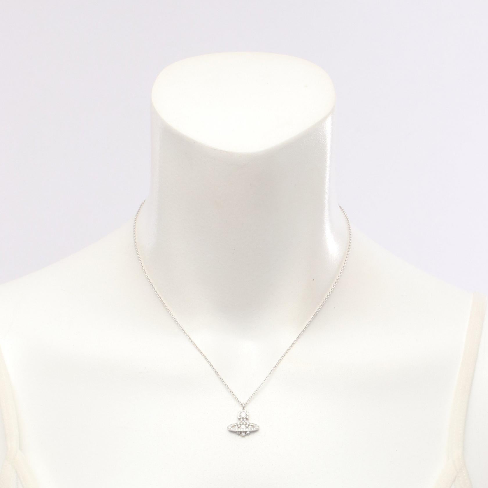 オーブ ネックレス シルバー925 ラインストーン シルバー クリア