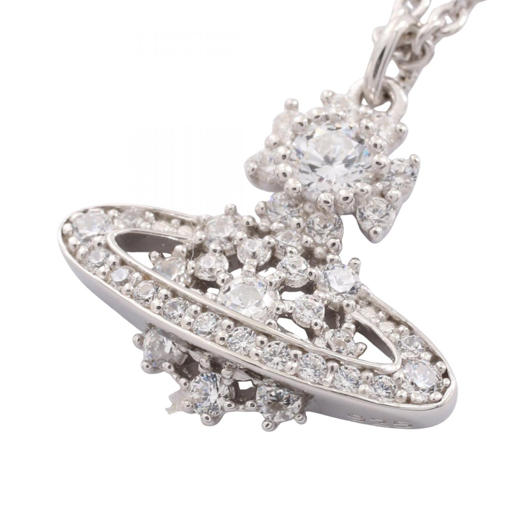 極美品✨vivienne westwood ネックレス ラインストーン　シルバー オーブ ネックレス シルバー925 ラインストーン シルバー クリア