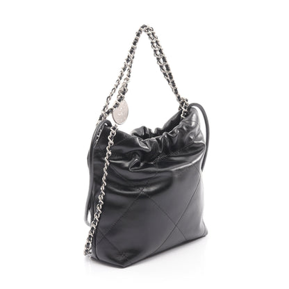 CHANEL 22 ミニ チェーンショルダーバッグ レザー ブラック シルバー金具 2WAY シャネル バッグ CHANEL