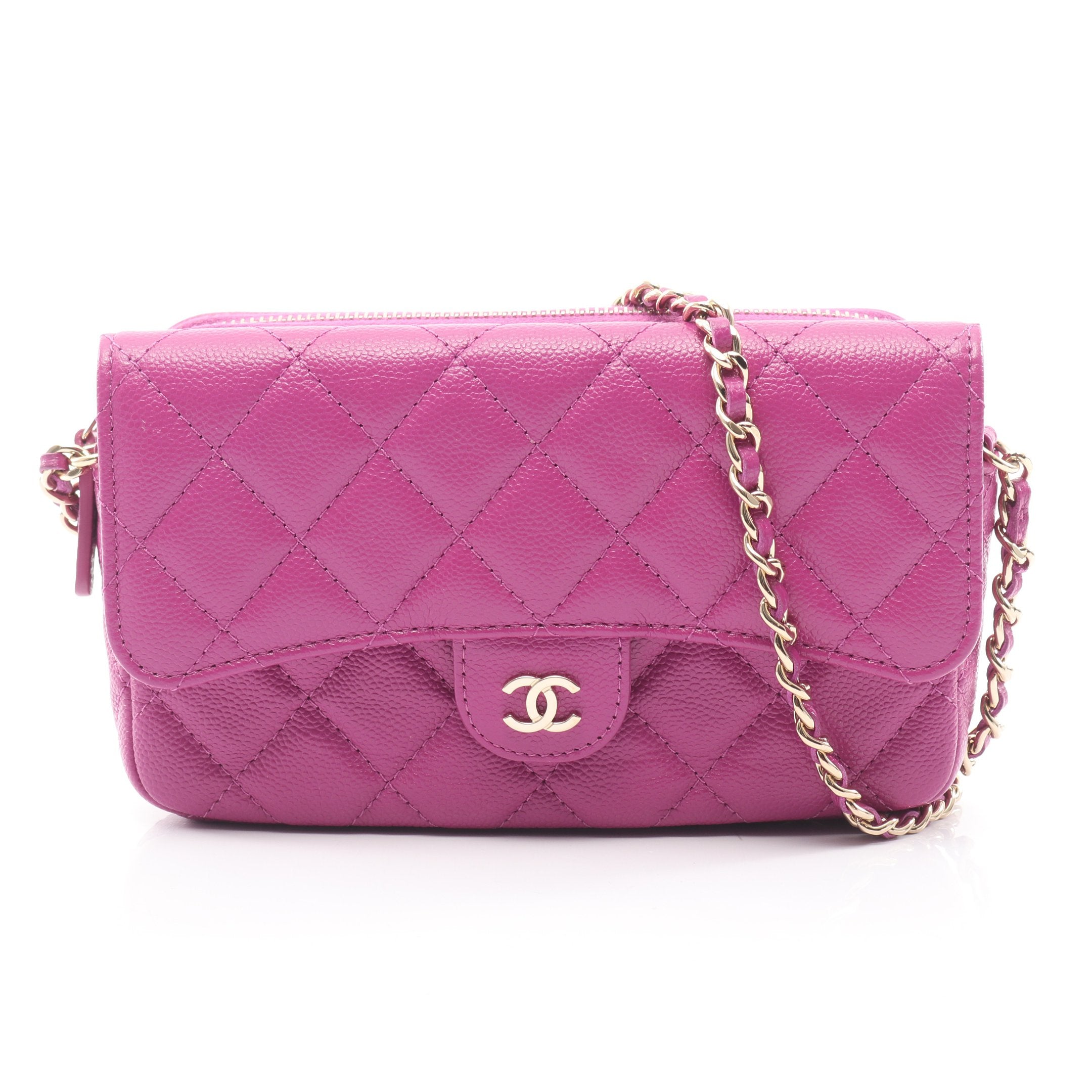 シャネル CHANEL マトラッセ・シェブロン チェーンウォレット 20番台 パープル シルバー金具 ラムスキン レディース ショルダーバッグ シャネル CHANEL マトラッセ・シェブロン チェーンウォレット 20番台