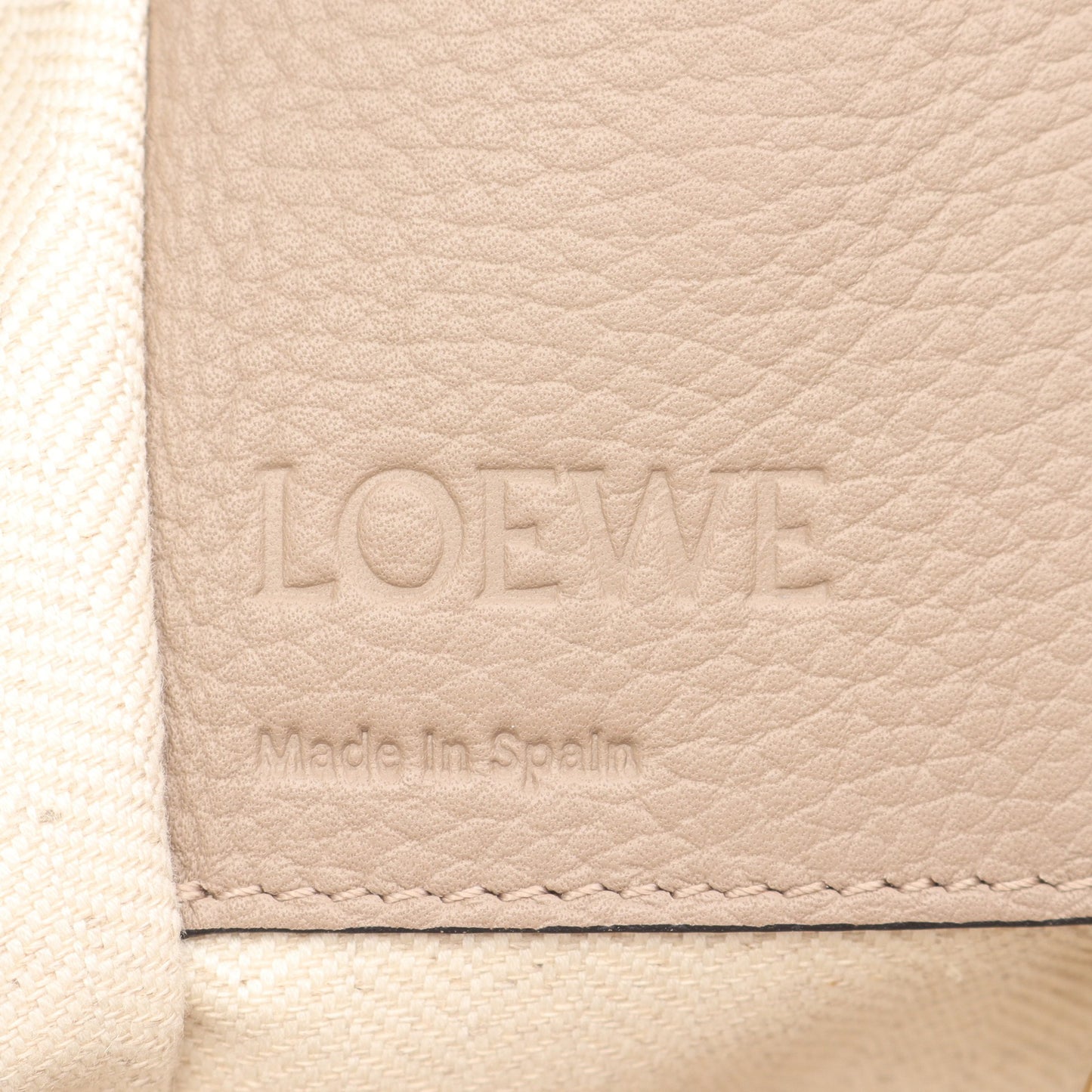 ハンモックバッグ スモール ハンドバッグ レザー グレーベージュ ブラウン 2WAY ロエベ バッグ LOEWE