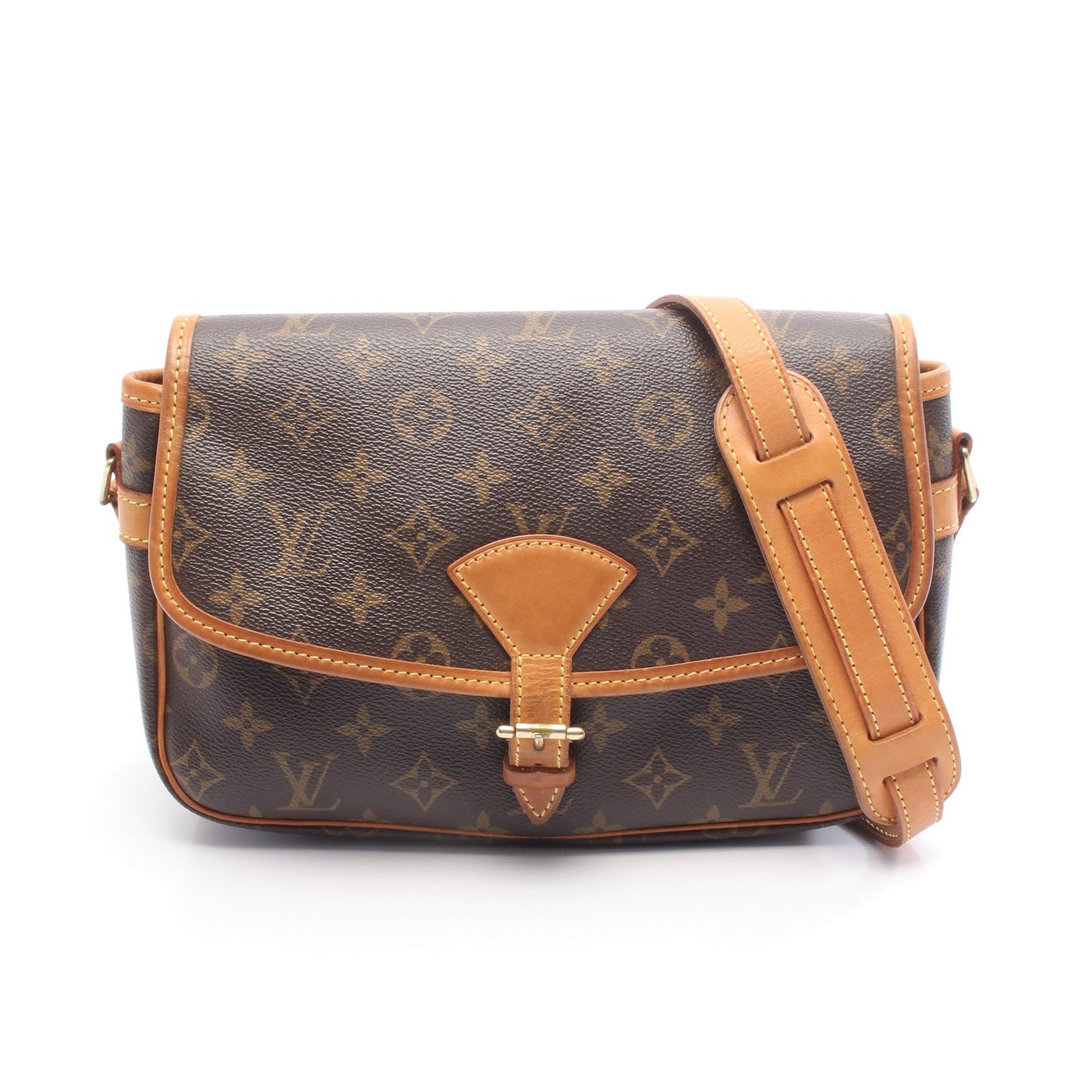 ソローニュ モノグラム ショルダーバッグ PVC レザー ブラウン ルイヴィトン バッグ LOUIS VUITTON