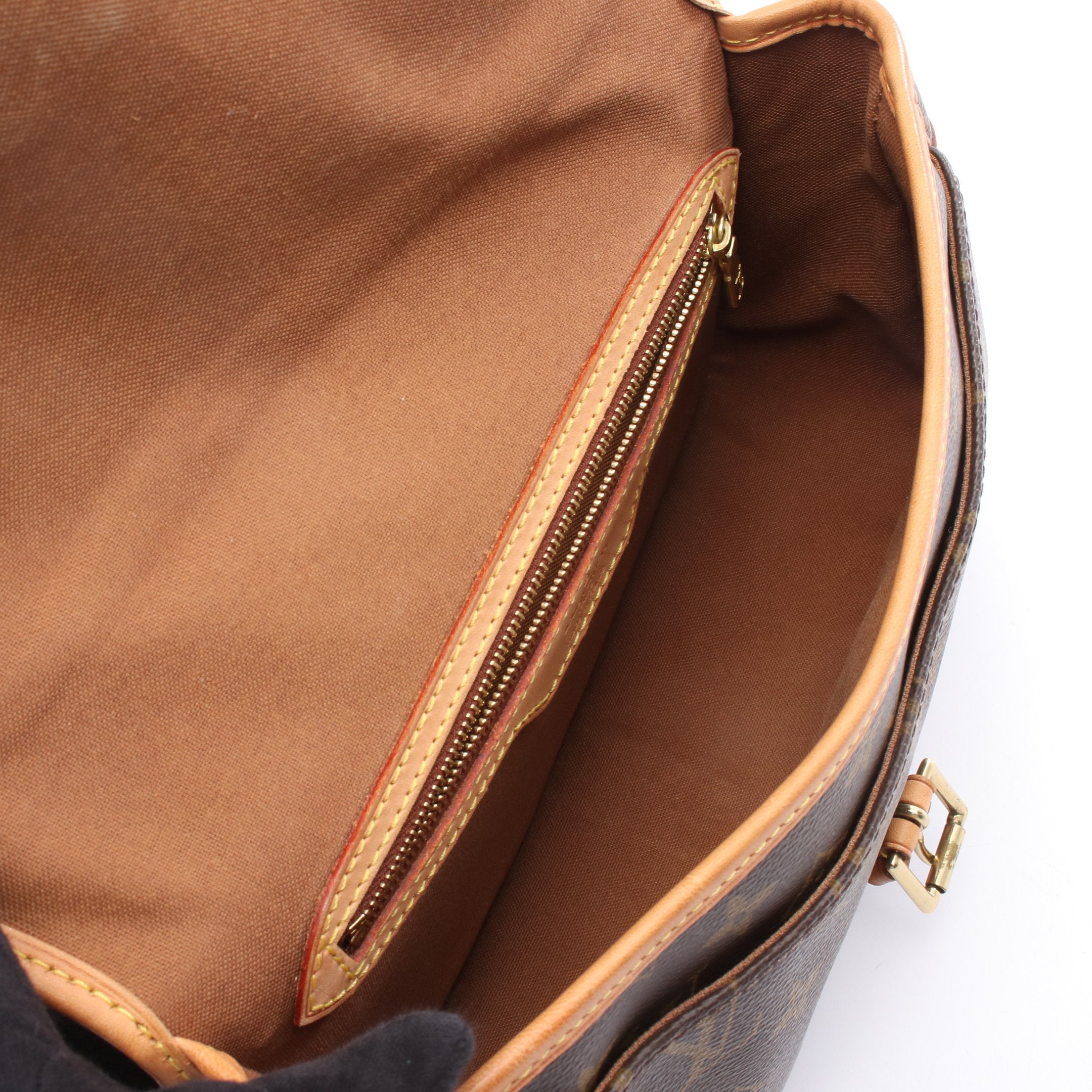 ソローニュ モノグラム ショルダーバッグ PVC レザー ブラウン ルイ