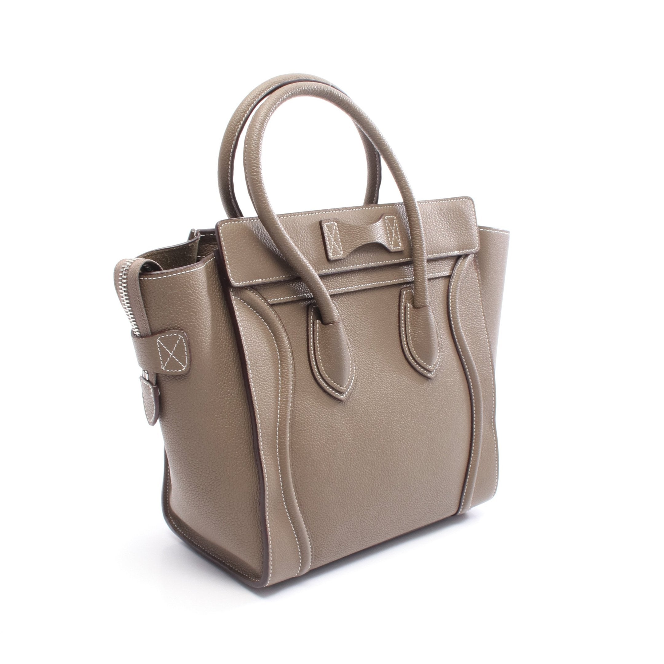 ラゲージ マイクロ ショッパー ハンドバッグ レザー グレーベージュ