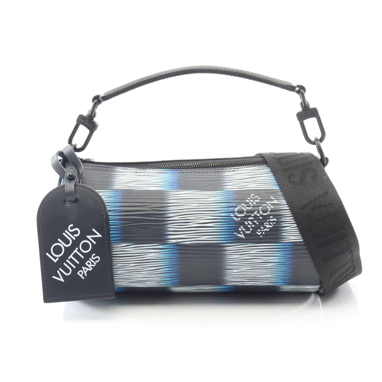 ソフト ポロションPM ダミエラッシュ ハンドバッグ レザー ブルー ブラック 2WAY ルイヴィトン バッグ LOUIS VUITTON